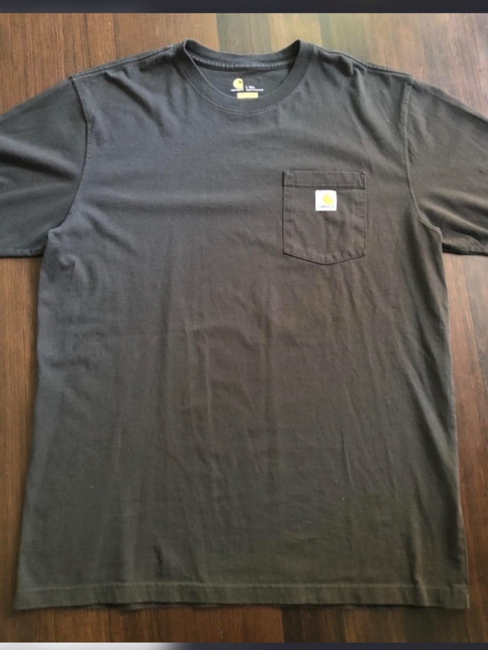 Carhartt Black Short-Sleeve Pocket Tee with Logo Patch